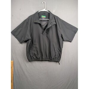 Tres Bien Golf Mens Short Sleeve Quarter Zip Pullover Windbreaker Jacket Black L
